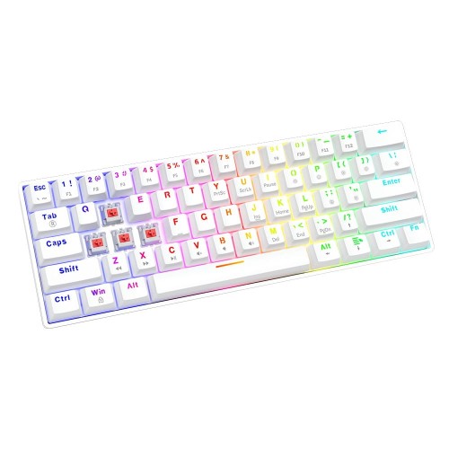 Klawiatura przewodowa SAVIO WHITEOUT X2 RED Outemu, Hot Swap, mechaniczna, podświetlenie RGB - 2015682