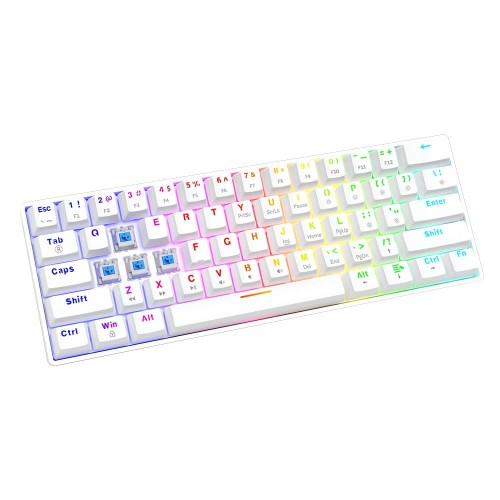Klawiatura przewodowa SAVIO WHITEOUT X2 Blue Outemu, Hot Swap, mechaniczna, podświetlenie RGB - 2015697