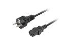 Kabel zasilający Lanberg CEE 7/7 -> IEC 320 C13 1,8m czarny prosty - 1526873