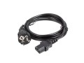 Kabel zasilający Lanberg CEE 7/7 -> IEC 320 C13 1,8m czarny prosty - 2039927