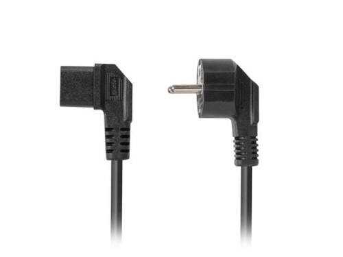 Kabel zasilający Lanberg CEE 7/7 -> IEC 320 C13 kątowy 3m VDE czarny - 2039924