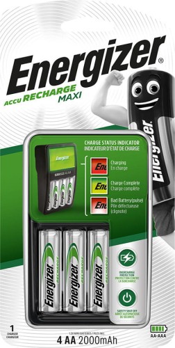 Ładowarka akumulatorków Ni-MH Energizer Maxi + 4 x R6/AA 2000 mAh - 1013933