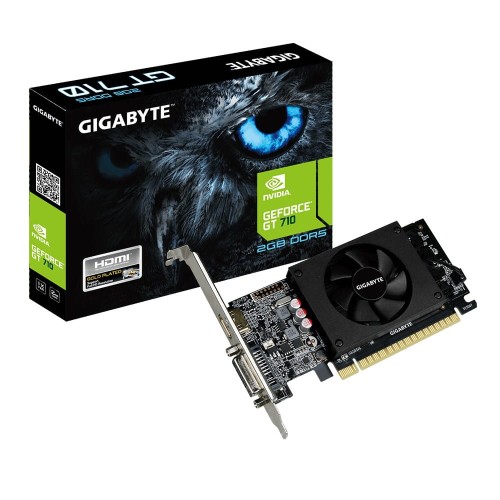 Karta VGA Gigabyte GT710 GV-N710D5-2GL 2GB DDR5 64bit DVI+HDMI PCI-E LP - 1936279