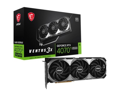 Karta VGA MSI GeForce RTX 4070 Ti SUPER 16G VENTUS 3X OC GDDR6X 256bit HDMI+3xDP PCIe4.0 - 2009548