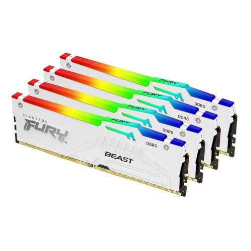 Pamięć DDR5 Kingston FURY Beast RGB 64GB (4x16GB) 5200MHz CL40 1,25V White XMP - 1663732