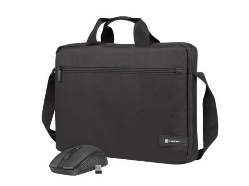 Torba na notebooka Natec Wallaroo 2 Czarna 15,6" + mysz bezprzewodowa - 1641076