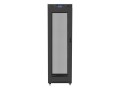 Szafa instalacyjna Rack stojąca 19" 42U 600x1000 czarna drzwi perforowane LCD Lanberg (flat pack) V2 - 1971174