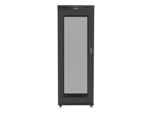 Szafa instalacyjna Rack stojąca 19" 42U 800x1200 czarna drzwi perforowane LCD Lanberg (flat pack)