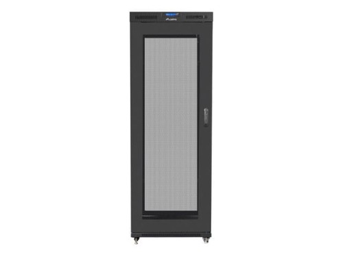Szafa instalacyjna Rack stojąca 19" 42U 800x1200 czarna drzwi perforowane LCD Lanberg (flat pack) - 1325163