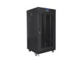 Szafa instalacyjna Rack stojąca 19" 22U 600x600 czarna drzwi perforowane LCD Lanberg (flat pack) - 2035530