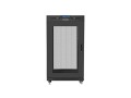 Szafa instalacyjna Rack stojąca 19" 22U 600x600 czarna drzwi perforowane LCD Lanberg (flat pack) - 2035531