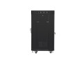 Szafa instalacyjna Rack stojąca 19" 22U 600x600 czarna drzwi perforowane LCD Lanberg (flat pack) - 2035532