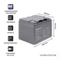 Akumulator AGM Qoltec 12V | 45Ah - 1135624