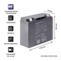 Akumulator AGM Qoltec 12V | 17Ah - 2009830