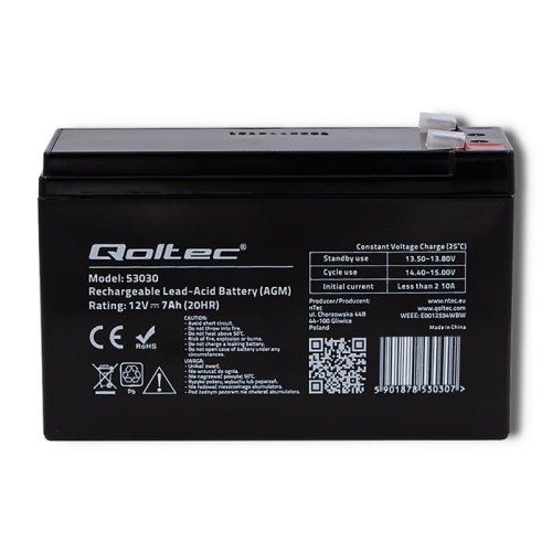 Akumulator AGM Qoltec 12V | 9Ah - 1749306