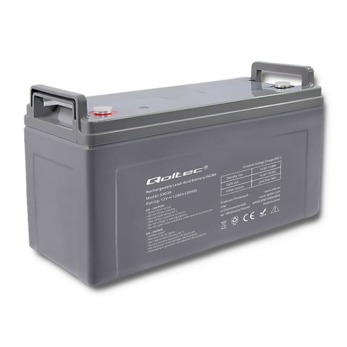 Akumulator AGM Qoltec | 12V | 120Ah | max.36A - 1135654
