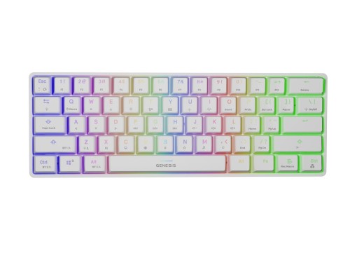 Klawiatura gamingowa Genesis THOR 660 RGB, światło LED RGB, US, biały, bezprzewodowy/przewodowy, połączenie bezprzewodowe, Gateron Red Switch - 1765056