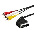 Kabel audio video Savio CL-133 SCART – 3xRCA 2m - 739245