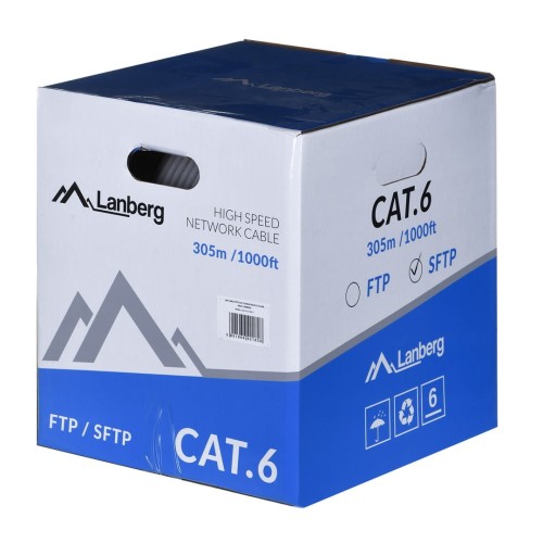 Kabel SFTP Lanberg kat. 6 305m drut CU szary - 1181506