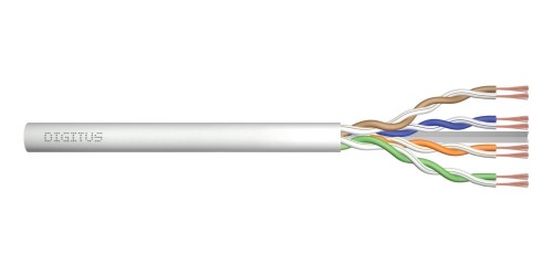 Kabel teleinformatyczny patchcordowy DIGITUS kat.6, U/UTP, linka, AWG 26/7, LSOH, 305m, szary, karton - 2054444
