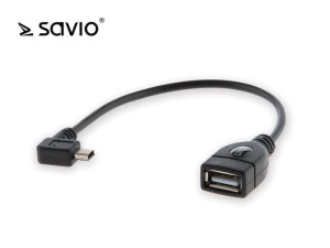 Adapter OTG - mini USB kątowy Savio CL-60
