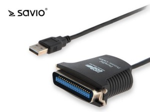 Kabel adapter Savio CL-46 USB A (M) - LPT (Centronics) (M) 0,8m