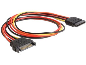 Przedłużacz kabla zasilającego Delock SATA 15PIN M/F 0,5m