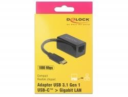 Kabel adapter Delock USB 3.1 Type-C -> LAN 1GB RJ45