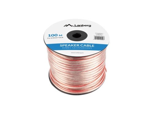 Kabel głośnikowy Lanberg 2x2.5mm2 100m przezroczysty - 2056933