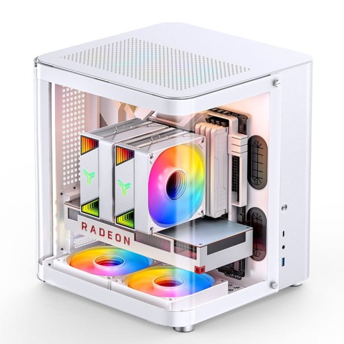 Obudowa Jonsbo TK-1 2.0 Micro-ATX, szkło hartowane - biała - 2060997