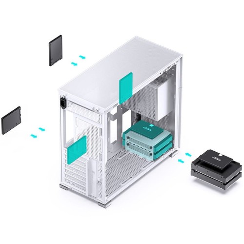Jonsbo D41 MESH ATX Case, Tempered Glass - white - 1807442