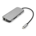 Stacja dokująca DIGITUS USB Typ C 8-portów 4K 30Hz 2x HDMI 2x USB3.0 RJ45 PD 3.0 - 1890702