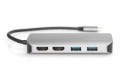Stacja dokująca DIGITUS USB Typ C 8-portów 4K 30Hz 2x HDMI 2x USB3.0 RJ45 PD 3.0 - 2061670