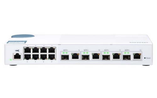 Switch zarządzalny QNAP QSW-M408-4C 8x 1GbE 4x 10GbE SFP+/RJ45 combo Biały - 2067317