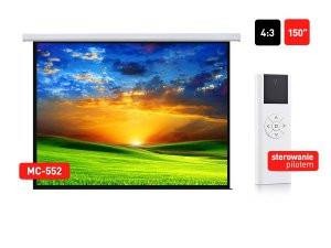 Ekran projekcyjny elektryczny Maclean MC-552 150" 300x220 4:3 ściana lub sufit - 2067511