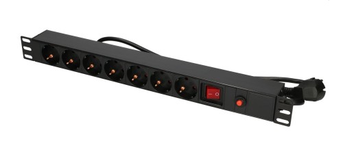 EXTRALINK 19inch 1U 7 gniazd EU PDU listwa zasilająca - 1930733