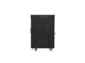Szafa instalacyjna Rack stojąca 19" 15U 600x600 czarna drzwi szklane LCD Lanberg (flat pack) - 1076973