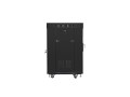 Szafa instalacyjna Rack stojąca 19" 15U 600x600 czarna drzwi szklane LCD Lanberg (flat pack) - 2067606