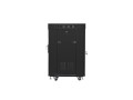 Szafa instalacyjna Rack stojąca 19" 15U 600x600 czarna drzwi szklane LCD Lanberg (flat pack) - 2067605
