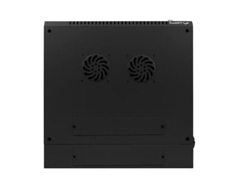Szafa instalacyjna Rack dwusekcyjna wisząca 19" 9U 600x600 czarna Lanberg (flat pack) - 2035549