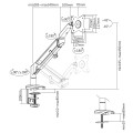 Uchwyt biurkowy do monitora Ergo Office ER-405G, szaryze sprężyną gazową, 17"-32", 9 kg - 1131453