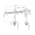 Uchwyt przegubowy na dwa monitory Deluxe Ergo Office ER-449, 17"-32", max. 9kg - 1802929