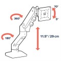 Ergotron HX DESK SINGLE MONITORARM WHITE/42IN 9-19KG TILT 75 MIS-D 10Y W - 1864829