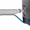 Uchwyt do monitora Ergo Office ER-447 aluminiowy, ze sprężyną gazową, podwójne ramię, VESA 75x75/100x100, 17"-32" 10 kg srebrny - 1802936