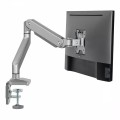Uchwyt do monitora Ergo Office ER-447 aluminiowy, ze sprężyną gazową, podwójne ramię, VESA 75x75/100x100, 17"-32" 10 kg srebrny - 1802930