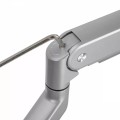 Uchwyt do monitora Ergo Office ER-447 aluminiowy, ze sprężyną gazową, podwójne ramię, VESA 75x75/100x100, 17"-32" 10 kg srebrny - 1802937