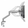 Uchwyt do monitora Ergo Office ER-447 aluminiowy, ze sprężyną gazową, podwójne ramię, VESA 75x75/100x100, 17"-32" 10 kg srebrny - 1802935