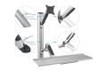 Ramię naścienne pojedyncze DIGITUS, 1xLCD + klawiatura, max. 27" i 8kg, uchylno-obrotowe 360° (PIVOT) - 2069725