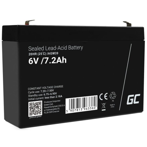 GREEN CELL AKUMULATOR ŻELOWY AGM39 6V 7.2AH - 958565