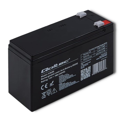 Akumulator żelowy Qoltec 12V | 7Ah | max.72A | AGM - 1135617